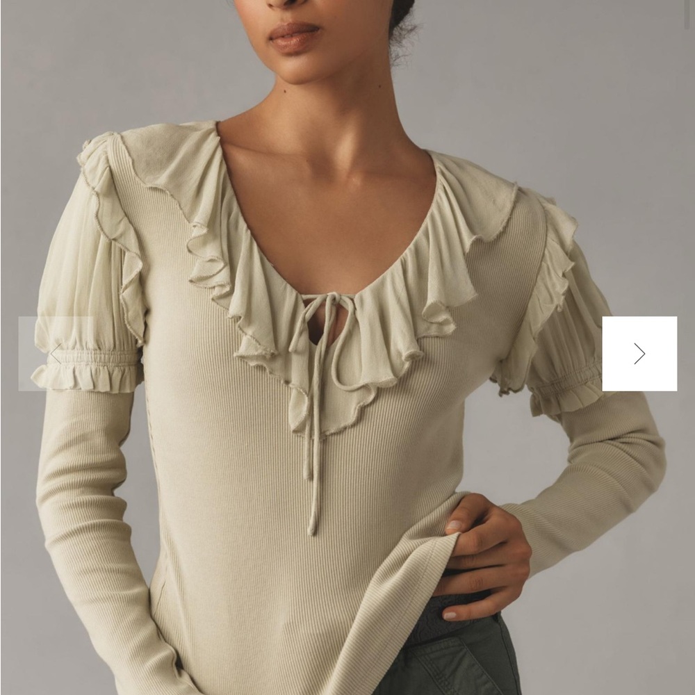By Anthropologie Long-Sleeve
Ruffle Top